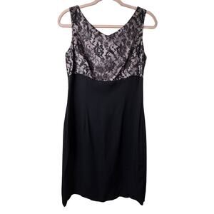 Sz 8 VTG Lois Snyder Black Lace Mini Dress Romantic Whimsigoth Party Goth Sexy